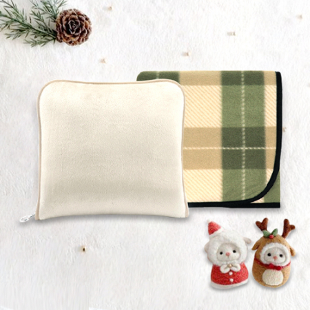 따뜻한 컬러체크 쿠션 무릎 담요 특대형 #3