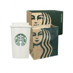 스타벅스 정품 크림 투고 텀블러 355ml 기프트박스 쇼핑백