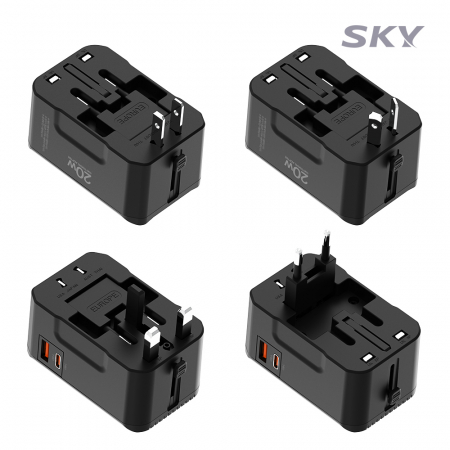 스카이 필 T20PD GaN 20W 고속 2포트 해외 여행용충전 어댑터 #5