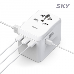 스카이 필 T65PD 2500W 급 GaN 65W 초고속 5포트 충전 어댑터
