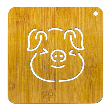 복돼지 대나무 냄비받침 #2