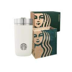스타벅스 정품 스탠리 크림 아이스란드 텀블러 473ml 기프트박스 쇼핑백