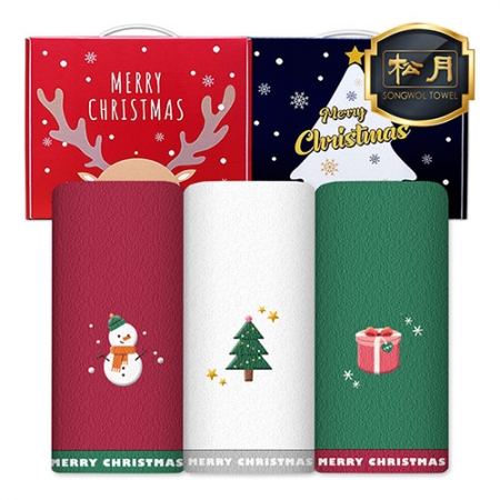 [송월타올] 크리스마스 타올 노엘 3매 세트 #2