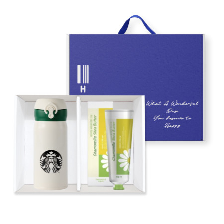 스타벅스 정품 제이엔엘 화이트 사이렌 보온병 350ml 캐모마일 핸드크림 1P 기프트박스 #2