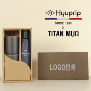 협립3단심플 수동우산 + 타이탄우드 스텐머그컵2P 세트