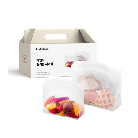 락앤락 프리미엄 실리콘 지퍼백세트 600ml + 2L #2