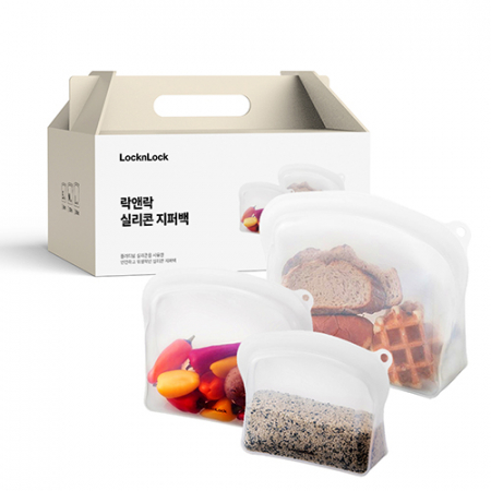 락앤락 프리미엄 실리콘 지퍼백세트600ml + 1.2L + 2L #2