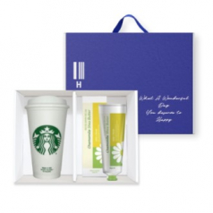 스타벅스 정품 리유저블 그란데 캐모마일 핸드크림 1P 손잡이 기프트박스 세트