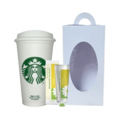 스타벅스 정품 리유저블 그란데 캐모마일 핸드크림 1P 화이트 손잡이박스 세트