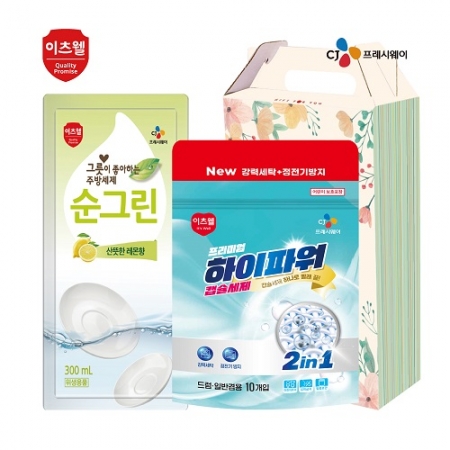 CJ프리미엄 하이파워 캡슐세제10개입 순그린리필 2종세트 #2