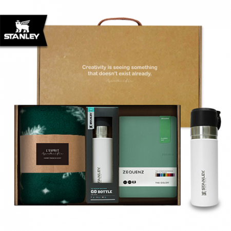 레스쁘리 프리미엄 모나미 세트 A 지퀀스 A5 노트+스탠리 고진공 슬림 보틀+담요 #2