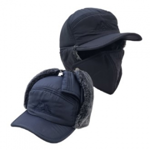 마스크 7각 챙 방한모자