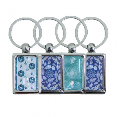 아름누리 자개 사각 도자기무늬 열쇠고리 #2