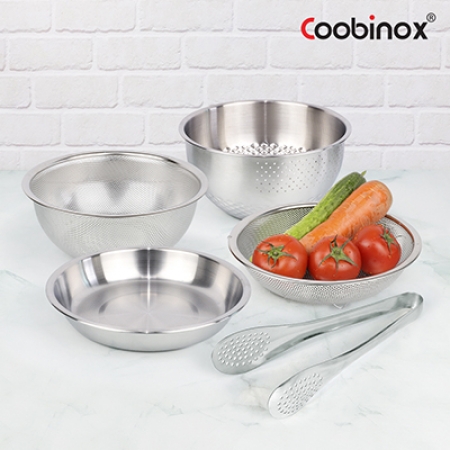 [쿠비녹스] 아트웨어 쌀함박 높은채반 낮은채반 쟁반 집게 5종 세트 #2