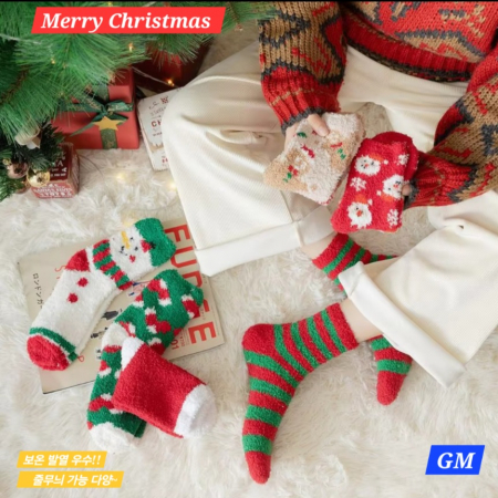 산타 양말 겨울. 방한 용품 발열 판촉 사은품, 단체 선물 용품, 성탄 크리스마스 답례품 기프트 #2