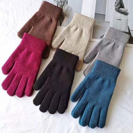 W007 윈터 데일리 남여공용 니트장갑 무지 손가락 장갑 #3