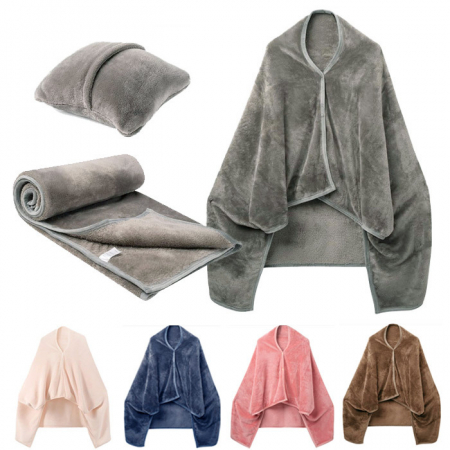 W004 플레인 양털 똑딱이 단추 쿠션 무릎담요 사무실 캠핑담요 중형 대형 담요 인쇄 답례품 #2