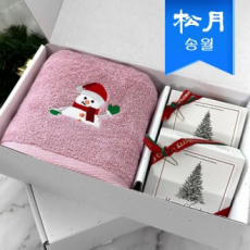 [송월타월] 해피 홀리데이 선물세트A 크리스마스 점프+산타비누2