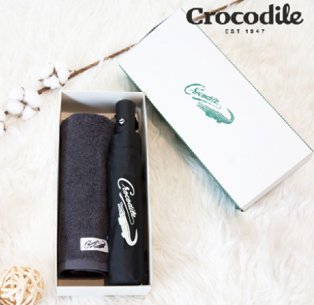 크로커다일 3단 자동 솔리드 암막 + 심플 호텔 수건 세트 #2