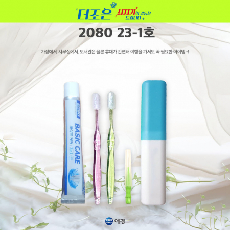 2080 23-1호 2080 베이직 케어치약 50g +국산 PP 단사출 칫솔+치간칫솔+케이스 #2