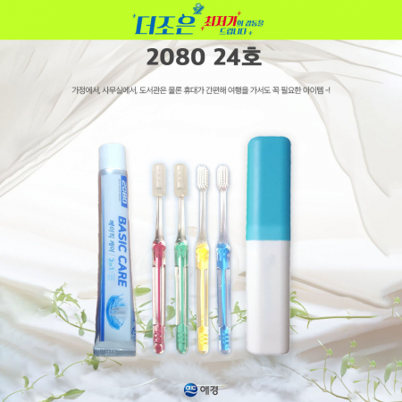2080 24호 2080 베이직케어 치약 50g +국산 이중사출 칫솔+케이스 #3