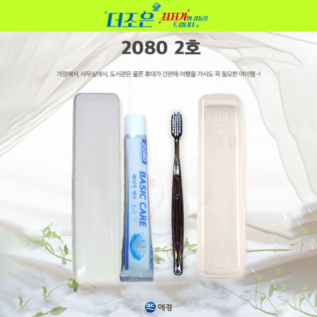 2080 2호 2080 베이직 케어 치약 50g +국산 PP 보급 미세모 칫솔+치실+케이스 #3