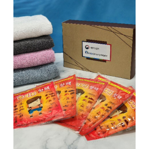 크리스마스 송월 타올+핫팩 답례품