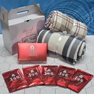 정관장 홍삼원+망토 무릎 담요 선물세트