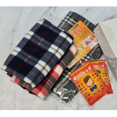 보온 무릎 담요 + 핫팩, 사은품 답례품 판촉용 기념선물 용품, 겨울 손난로 온열 발열 워머, 등산 기프트