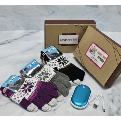 손난로보조배터리 + 기모 터치장갑 선물 용품, 사은품 답례품 기념, 핫팩 보온 발열 온열, 방한 용품 등산 겨울용