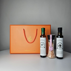 올리브오일 250ml + 아보카도오일 엑스트라버진 250ml + 핑크솔트200g 글라인더포함 선물세트