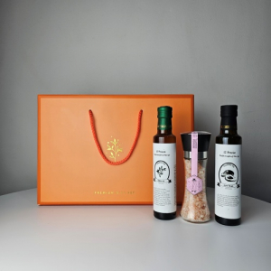 올리브오일 250ml + 아보카도오일 엑스트라버진 250ml + 핑크솔트200g 글라인더포함 선물세트