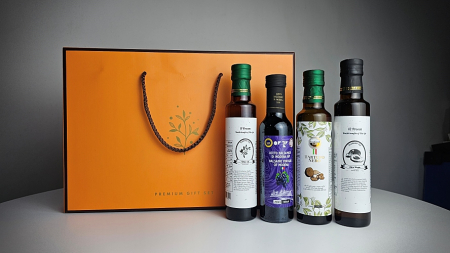 올리브오일 250ml +트러플오일 250ml + 발사믹식초 250ml + 아보카도오일 엑스트라버진 250ml 선물세트 #2
