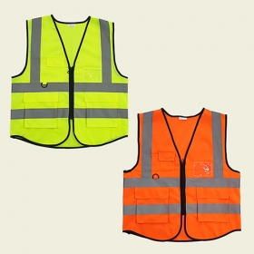 포켓 형광 야광 작업 안전 조끼 WS02 #2
