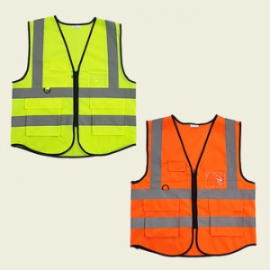 포켓 형광 야광 작업 안전 조끼 WS02