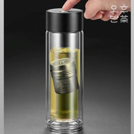 캡슐 이중 유리 티 텀블러 차망 티보틀 400ml #4