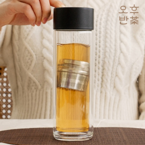 캡슐 이중 유리 티 텀블러 차망 티보틀 400ml