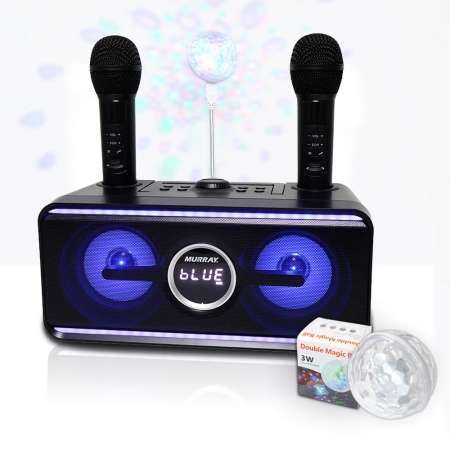머레이 블루투스 듀얼마이크 휴대용 노래방기기 BLUE-LINE+usb형 미니 미러볼 #2