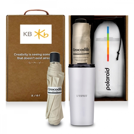 레스쁘리 고급 폴라로이드 텀블러 세트 D 스펙트럼 포커스+크로커다일 레터링 우산 #3