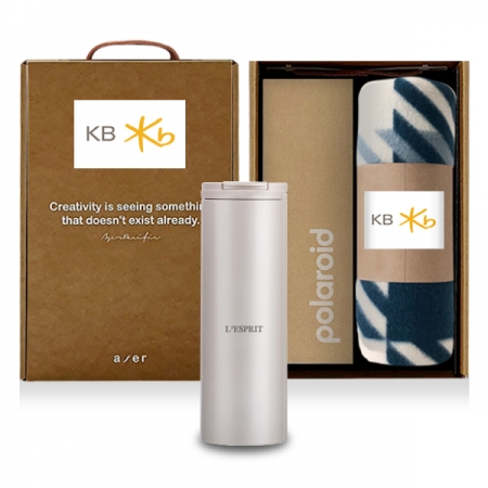 레스쁘리 고급 폴라로이드 텀블러 세트 F 버티컬 픽셀+담요 #3