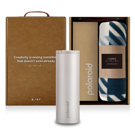 레스쁘리 고급 폴라로이드 텀블러 세트 F 버티컬 픽셀+담요 #2