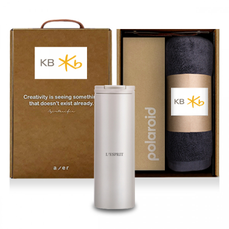 레스쁘리 고급 폴라로이드 텀블러 세트 G 버티컬 픽셀+타올 #3