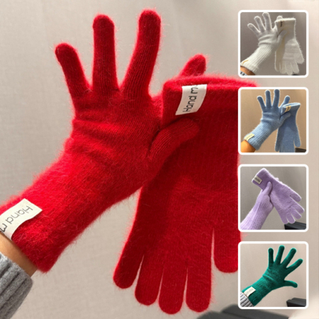 W012 핸드메이드 앙고라 장갑 손가락 무지 니트장갑 #4