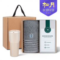 송월타올 리빙 기프트세트 18, 호텔컬렉션 필라라인40 1P + 커피텀블러709ml 1P