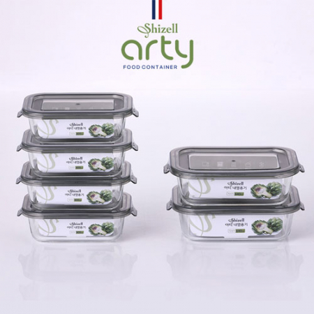 쉬젤 아티 내열용기 직사각6종세트 (직사각400ml*4ea+640ml*2ea) #2