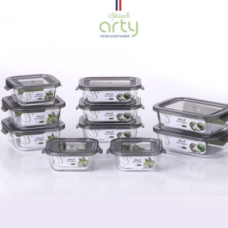 쉬젤 아티 내열용기 혼합10종세트 직사각5종세트 (직사각400ml*3ea+640ml*2ea)+ 정사각5종세트 (정사각320ml*3ea+520ml*2ea) #3