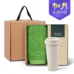 송월타올 리빙 기프트세트 13 컬러풀 타올 170g * 1P + 커피텀블러 630ml 1P