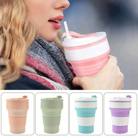 실리콘 접이식 텀블러 500ml 사은품 답레품 판촉용 기념품 행사용품 선물 용품 캠핑 등산 여행용기프트 #2