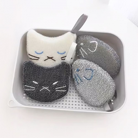 캣 마우스 수세미 4p 세트 #2