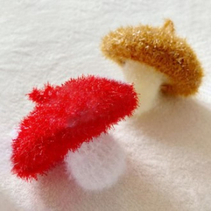 버섯 아크릴 수세미 2색